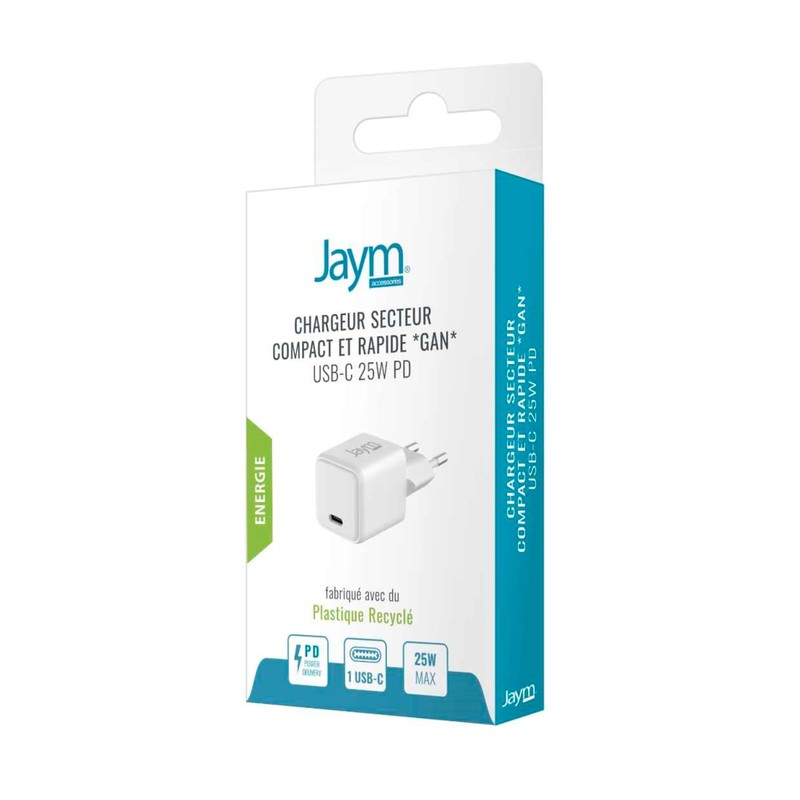 JAYM GaN Compact Mains Charger - GRS Certified - Power