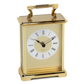 Wm Widdop Rectangular Gold Carriage Clock