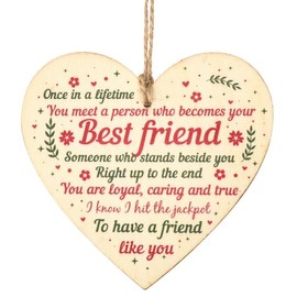 for Women Best Friend Birthday for Friends Female Bestie Friendship BFF Gifts for Teen Girls Best Friend Sign for Home Decor Heart Wood Plaques Wall Decor with Saying