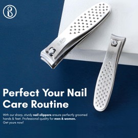 Beauté Secrets Nail Cutter - Professional Nail Clipper with Curved Blade for Trimming & Grooming - Easy to Use, Precision Nail Care Tool, Silver