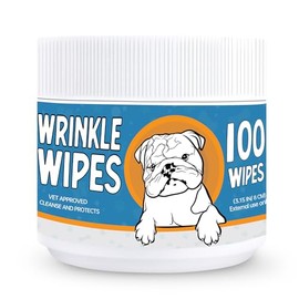 Toallitas Antiarrugas para Perros – 100 Unidades de toallitas Antiarrugas para Perros Bulldog francés, Bulldog inglés, Pugs – Limpieza y Alivia Las Arrugas, Pliegues, Bolsillos de Cola