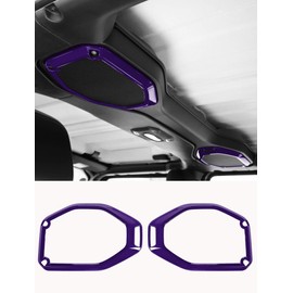 Savadicar Purple Interior Accessories - Soundbar Speaker Bezel Trim for 2018-2023 Jeep Wrangler JL JLU 4XE & Gladiator JT - Solid Color Interior Decor Upgrade Option, 2-Piece