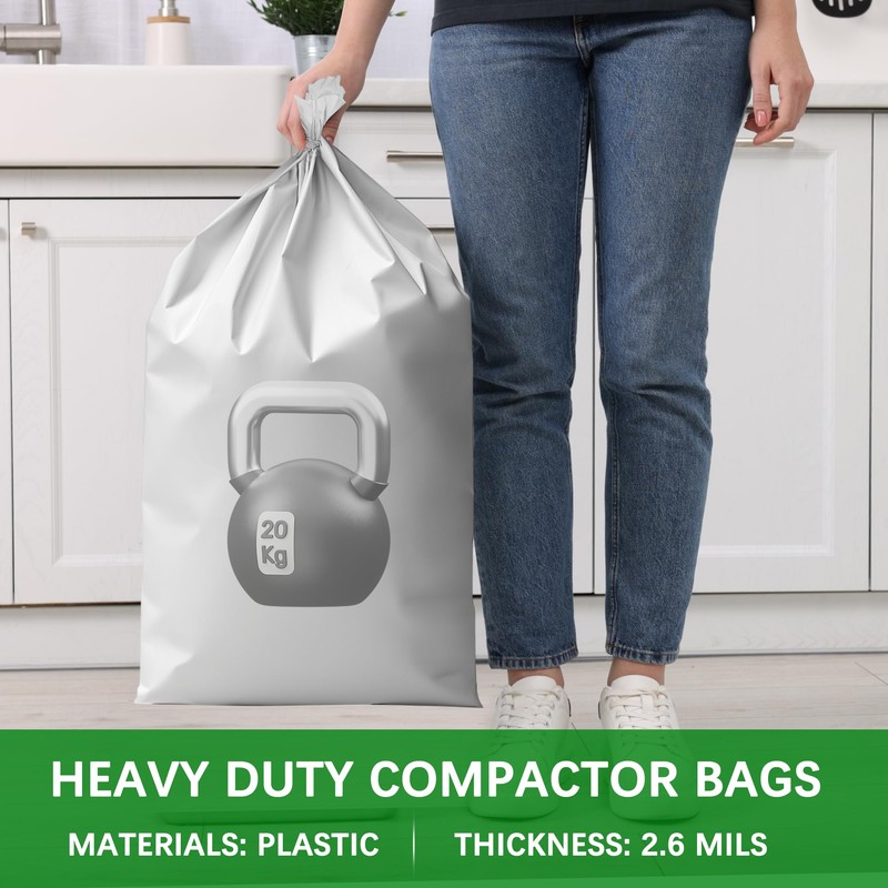30-Count Heavy Duty Trash Compactor Bags 15 Gallon - 2.6