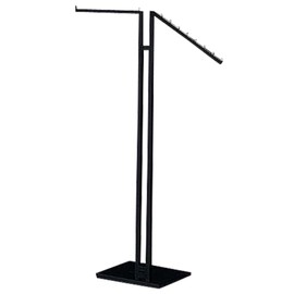 Clothing Rack - Black 2-Way - Straight & Slanted Arms with Black Matte and Chrome Accents