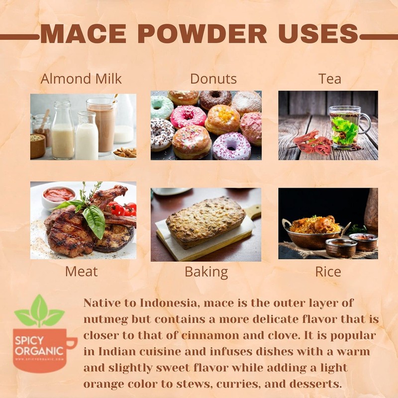 SPICY ORGANIC Ground Mace - 100% Pure USDA Organic -Non-GMO