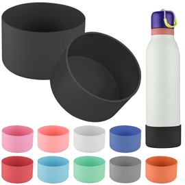 Generic 2pcs Silicone Boot for Owala FreeSip Twist Water Bottle 24oz,Applicable Anti-Slip Protective Sleeve for Owala FreeSip Twist,Anti-Slip Bottom Protective for Owala FreeSip Twist (Black)
