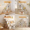 OSCHF Ladder Cube Storage Bookcase - Wooden L-Shaped 5-Tier Corner