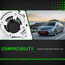 LEAPTREND NEW Alternator 12V 115A Fit for Toyota Corolla 2014-2018 L4 1.8L Replace 27060-0T230 27060-0T240 27060-0T320 1042107020 1042113301 1042113303