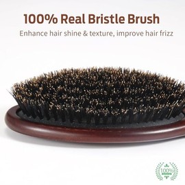 Cepillo de cabello, cepillo de cerdas de jabalí para mujeres, hombres y niños, cepillo de cerdas naturales para todo tipo de cabello fino y delgado, r