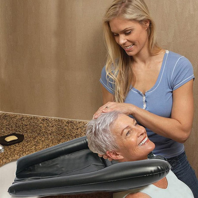 HAPIBY Portable Inflatable Shampoo Basin, Convenient Hair Washing Tray with