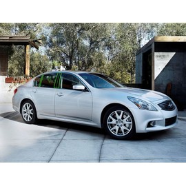 Rvinyl Pillar Post Window Trim Compatible with Infiniti Q40 2015-2015 - Gloss (Black)