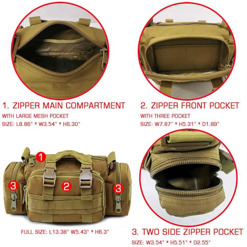Molle Seat Back Organizer with 5 Pouches, Tactical Seat Covers,