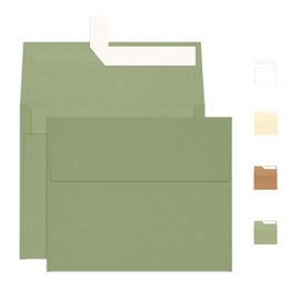 100 Pack A2 Sage Green Envelopes, Goefun 4.375 x 5.75 Greeting Card Envelopes 120 GSM, Self Seal Printable for 4.25 x 5.5 Cards, Photos, Invitations, Weddings, Graduation, Baby Shower