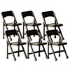 Set of 6 Black Plastic Toy Folding Chairs for Wrestling