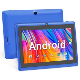 Haehne 7 Inch Tablet PC, Android 5.0, A33 Quad Core, 1GB RAM, 8GB ROM, Dual Cameras, WiFi, Bluetooth, for Adult Kids, Blue