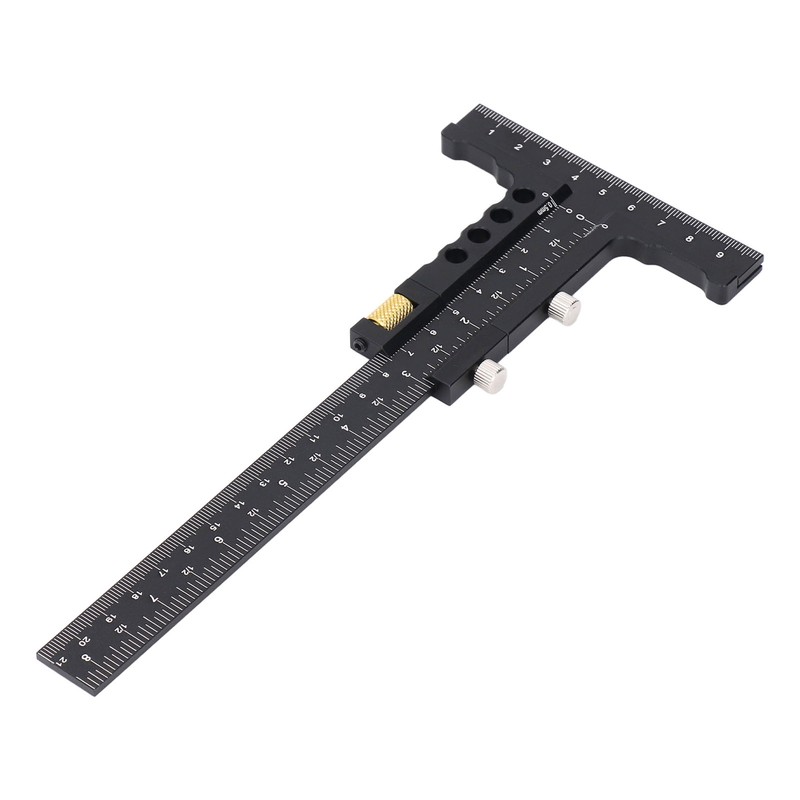 Woodworking Scriber Measuring Tool T Square Ruler Carpentry Multifunctional Aluminum