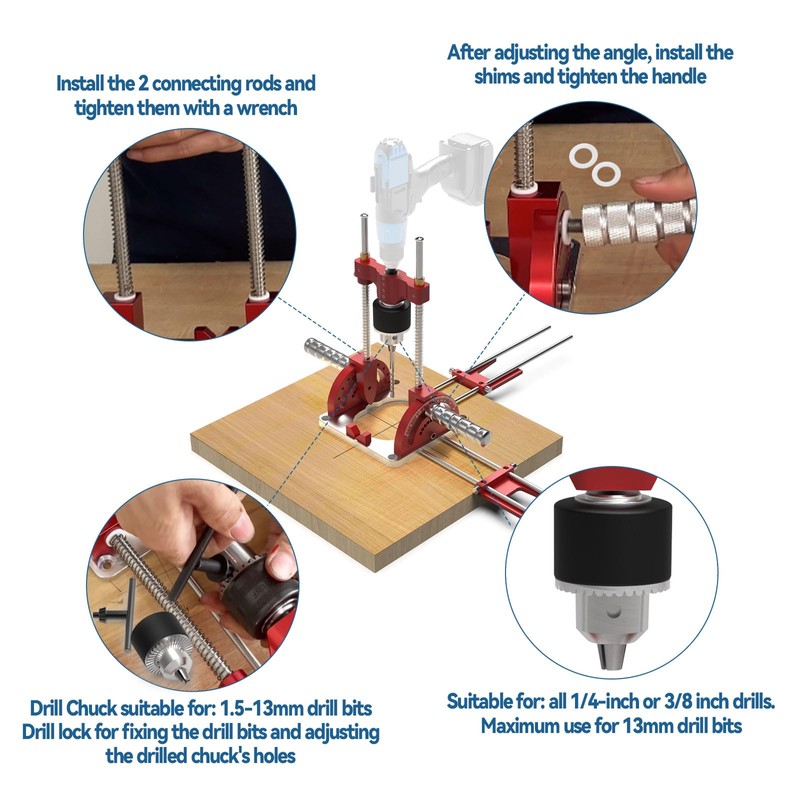Multi Angle Drill Guide, Portable Drillling Guide, Precision Drilling Jig