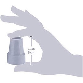 Crutch Tips, Replacement Medical Drive Cane Tips，7/8 Inch, Crutch and Walker Accessories，Gray, 2 Pcs