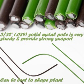 EESC2Y 10-PCs 15-3/4" Plastic Coated Orchid Stakes for Plants Support, Bendable Orchid Support Stakes - Green
