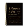 YAZMEEN Difference Maker Black Gold Spiral Notebook（160 Pages） Difference Maker