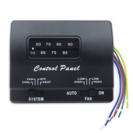 BIPIMIFI 7330F3852 RV Air Conditioner Thermostat, Black, Single Stage Heating/Cooling Control, Compatible with Coleman Mach Series