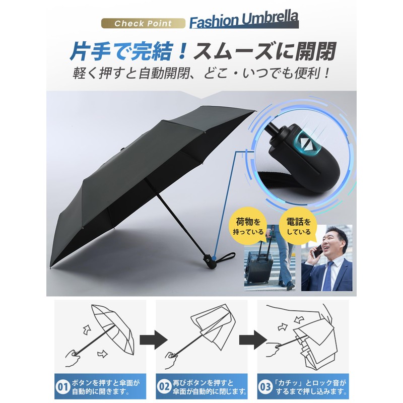 SLEEPSINERO Folding Umbrella, 2024 New, Innovative Structure for Strong Winds,