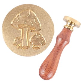 CRASPIRE Mushroom Wax Seal Stamp Vintage Mushroom Sealing Wax Stamps with Wooden Handle 25mm Retro Removable Brass Head for Wedding Invitations Envelopes Christmas Thanksgiving Xmas Gift Wrap
