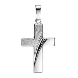 JEVELION Pendant Cross Silver Cross for Women, Men and Children as Design Necklace Pendant 925 Sterling Silver with Necklace Length Selectable, Without chain