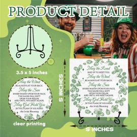St. Patrick's Day Decoration Sign, St. Patrick's Day Wood Sign with Iron Stand, Sign Home Tabletop Shelf Desk Decor, Friendship Gift St Patricks Day Decorations, 5 X 5 Inches-D03