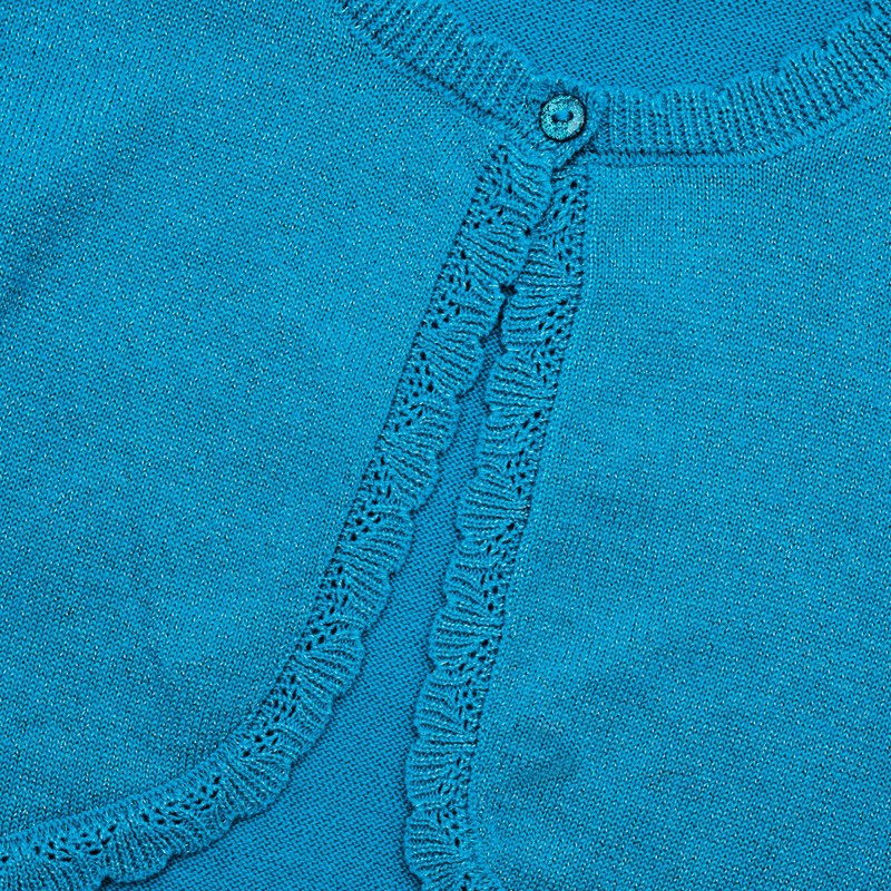 BlackButterfly Girls' Long Sleeve Bolero Sparkle Cardigan Children, turquoise