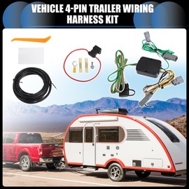 INFINAUTO Vehicle 4-Pin Trailer Wiring Harness Kit, for Chrysler Pacifica 2017-2018 Plastic Black, 1 Set