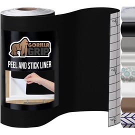 GORILLA GRIP Peel and Stick Paper, Removable Cover for Books, Shelves, Countertops, Drawers, Cabinets and Crafts, Easy Install Kitchen Decor, Shelf, Drawer, Cabinet Liners, 11.8 in x 10 FT Jet Black