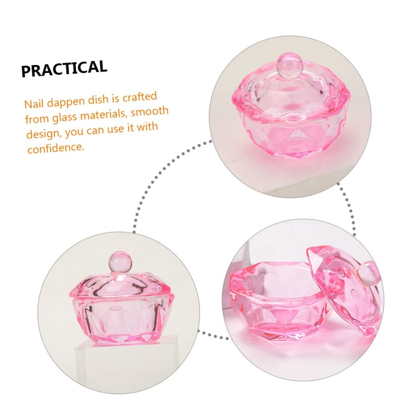FRCOLOR Nail Art Tools 2pcs Crystal Dappen Dish Acrylic Powder