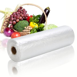 OausTect 14"x 20" Plastic Produce Bags Roll, Large Food Stroge Bags for Bread, Fruits, Vegetables, 350 Bags/Roll, 2 Rolls