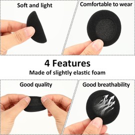 XENQITO Pack of 10 Headphones Ear Pads Packed in Transparent Box, Foam Pads, Replacement Ear Pads, Foam Ear Cushion, Elasticity Foam Headphones Cover, 50 mm Replacement Earpads, Audio Headphones