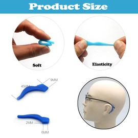 Omnful Eyeglass Ear Grip, Anti-Slip Eyelass Holder, Soft Silicone Glasses Ear Hook, Eye Glass Temple Tips Sleeve Retainer, Eyewear Retainers Ear Cushions for Sunglasses, Glasses (12Pairs White)
