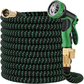 Xirssvy Expanding Expandable Flexible Garden Water Hose w Spray Nozzle 100ft