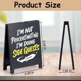 Funny Team Office Gifts- I'm Not Procrastinating, I'm Doing Side Quests Funny Desk Sign for Coworker Teammate Employee Boss, Office Desk Sign Cubicle Decor for Birthday Christmas White Elephant Gifts