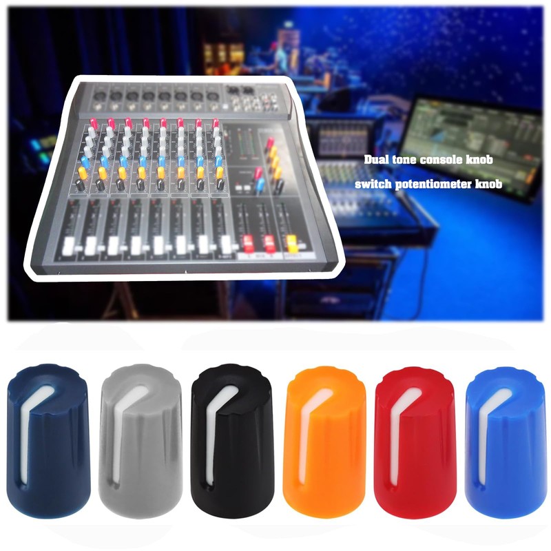 Bluejunior 30Pcs Mixer Knobs, 6mm D270 EQ Knob Replacement for