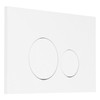 Toilet Water Tank Panel White ABS Squared Round Button Dual
