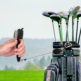 ATTRACTIVE Golf Towels, Microfiber Waffle Pattern Towels - Golf Club Brush with Cleaning (2 Red Towel+Black Brush)