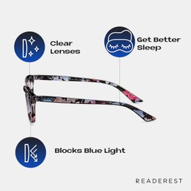 Readerest Blue Light Glasses for Women - Stylish Fashionable Blue Light Glasses - Blue Light Blocking Technology - UV Protection Reading Glasses -Anti Glare - 1.75 Magnification