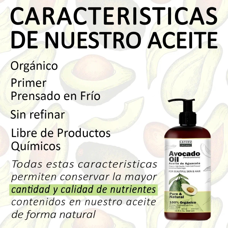 Aceite Orgánico De Aguacate 100% Puro Capilar Piel 250 Ml