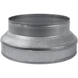 10" to 8" Inch Galvanized Steel Round Duct Reducer - Pipe Fitting Increaser Reducer - Drain, Waste and Vent Conduit Transition Adapter - Metal Tube Reducing Coupling