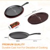DVK Sizzling Plate with Wooden Base Fajita Skillet with Scald