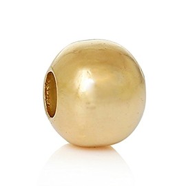 SiAura Material Metal Beads 4 mm with 1.5 mm Hole Round 18 Carat Gold for Crafts Pack of 100