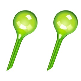 WHTCHSU 2 Pack Small Self-Plant Watering Globes – Automatic Plant Waterer Bulbs, Plant Watering System for Indoor and Outdoor Potted Houseplants, Plant Watering Devices (Green, Small Size)