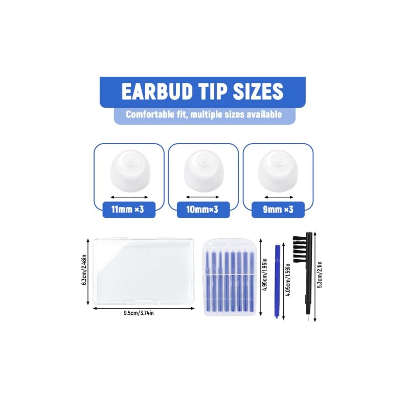 XIHIRCD 9pcs Hearing Amplifier Domes and Cleaning Kit for Audien