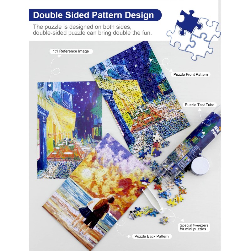 Mini Jigsaw Puzzles for Adults (8 Packs) Double-Sided Puzzle with