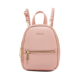 FANDARE Mini Backpack Women's Fashion Backpacks Small Crossbody Bags Travel Shoulder Bags Handbag Girls School Daypacks Waterproof PU Leather Pink